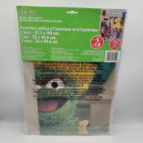Sesame Street Birthday Scene Setter Wall Decorating 5pc Photo Background Kit NEW - Picture 2 of 7